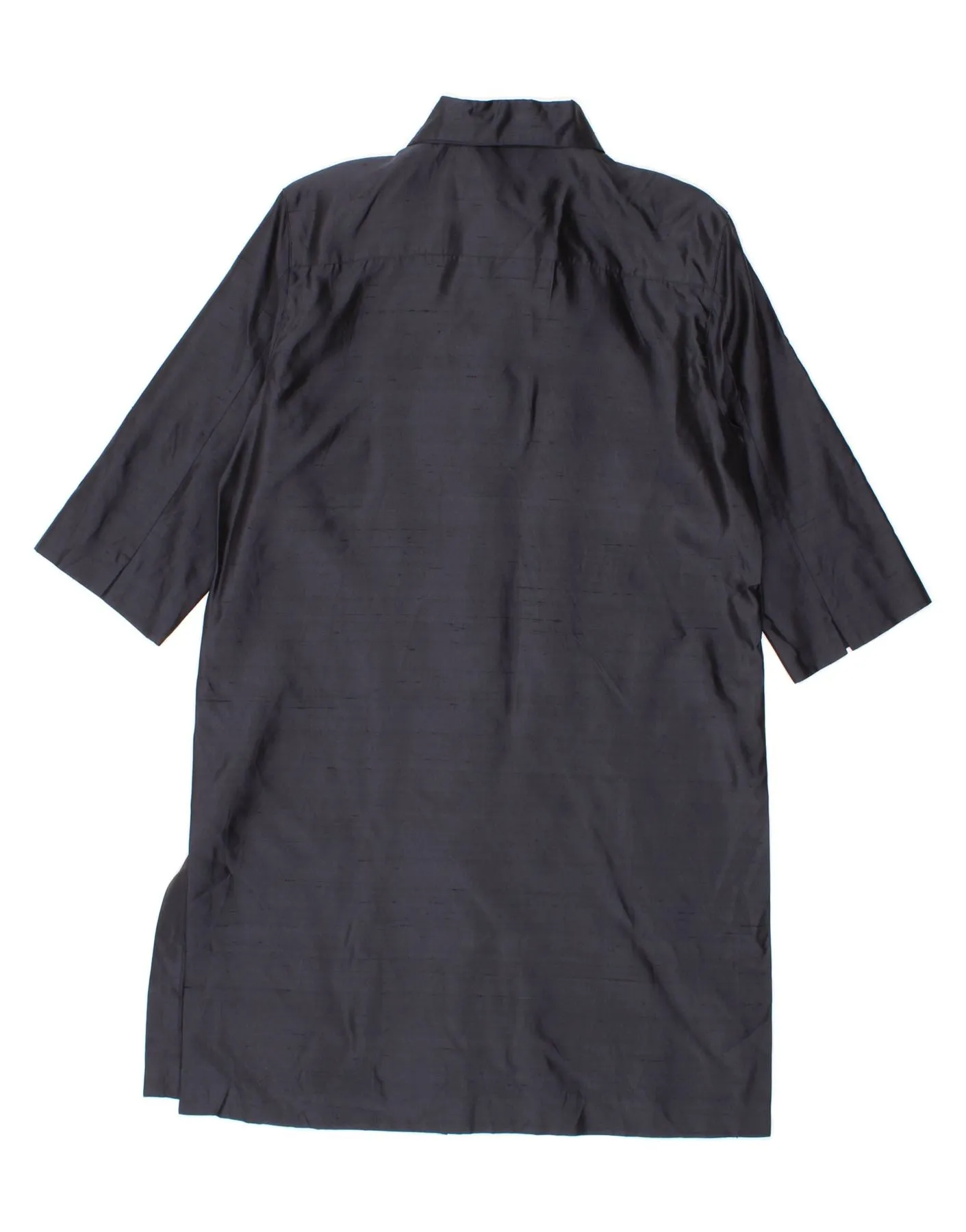 MAX MARA Womens 3/4 Sleeve Shirt Dress UK 14 Large  Navy Blue Silk