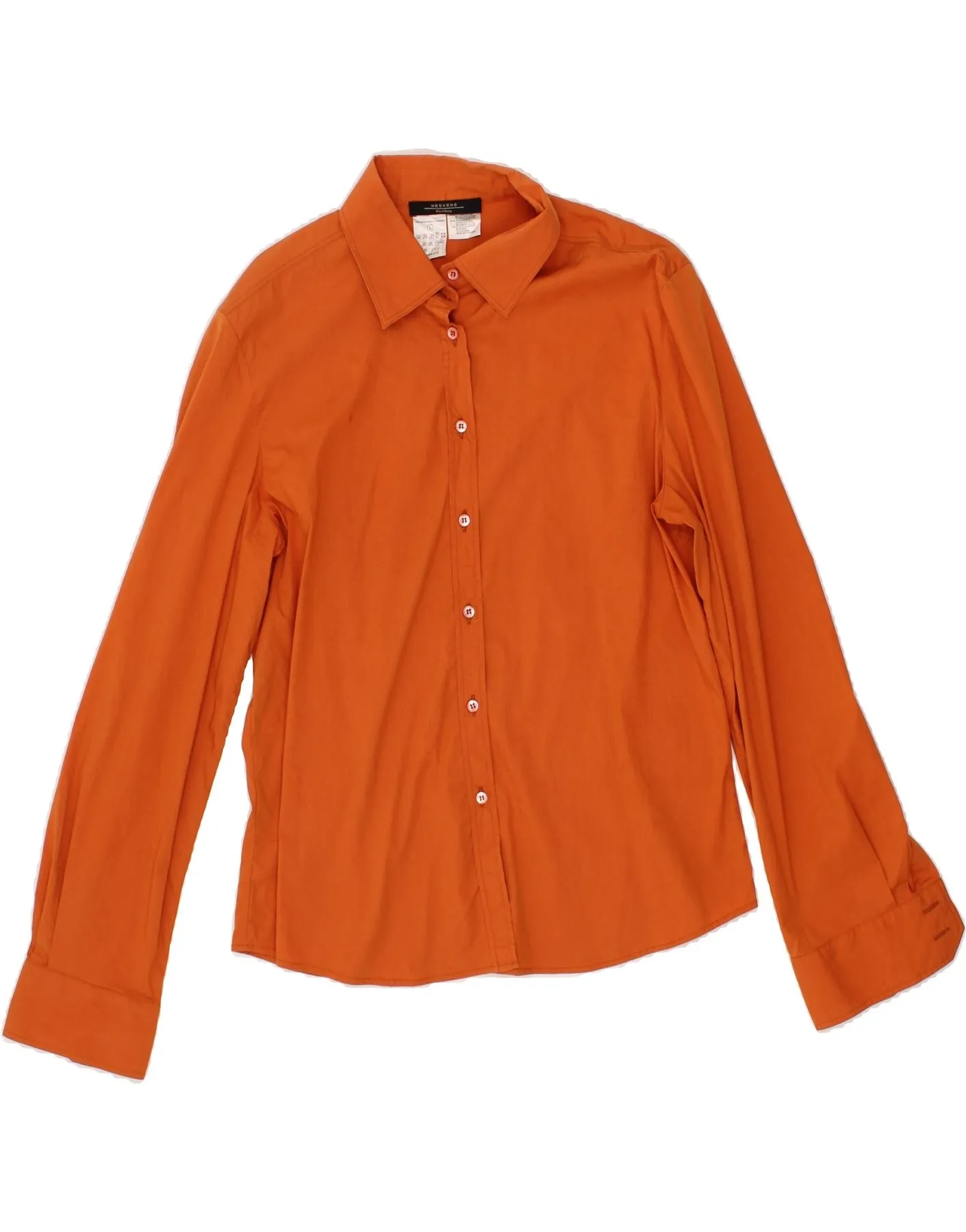 MAX MARA Womens Shirt UK 14 Large Orange Cotton