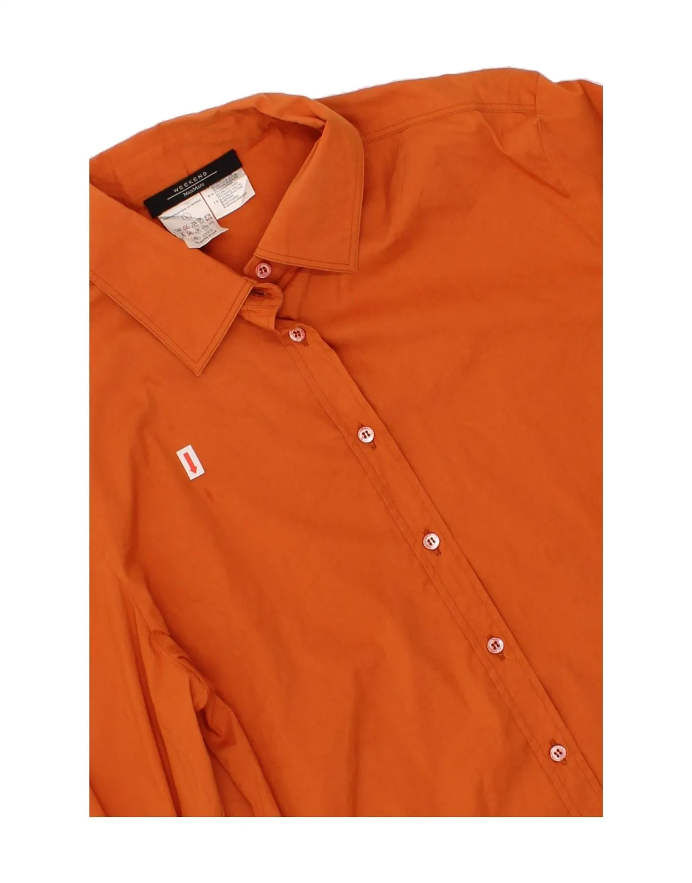 MAX MARA Womens Shirt UK 14 Large Orange Cotton