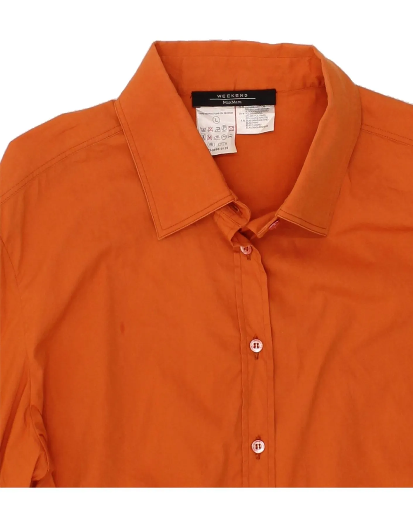 MAX MARA Womens Shirt UK 14 Large Orange Cotton